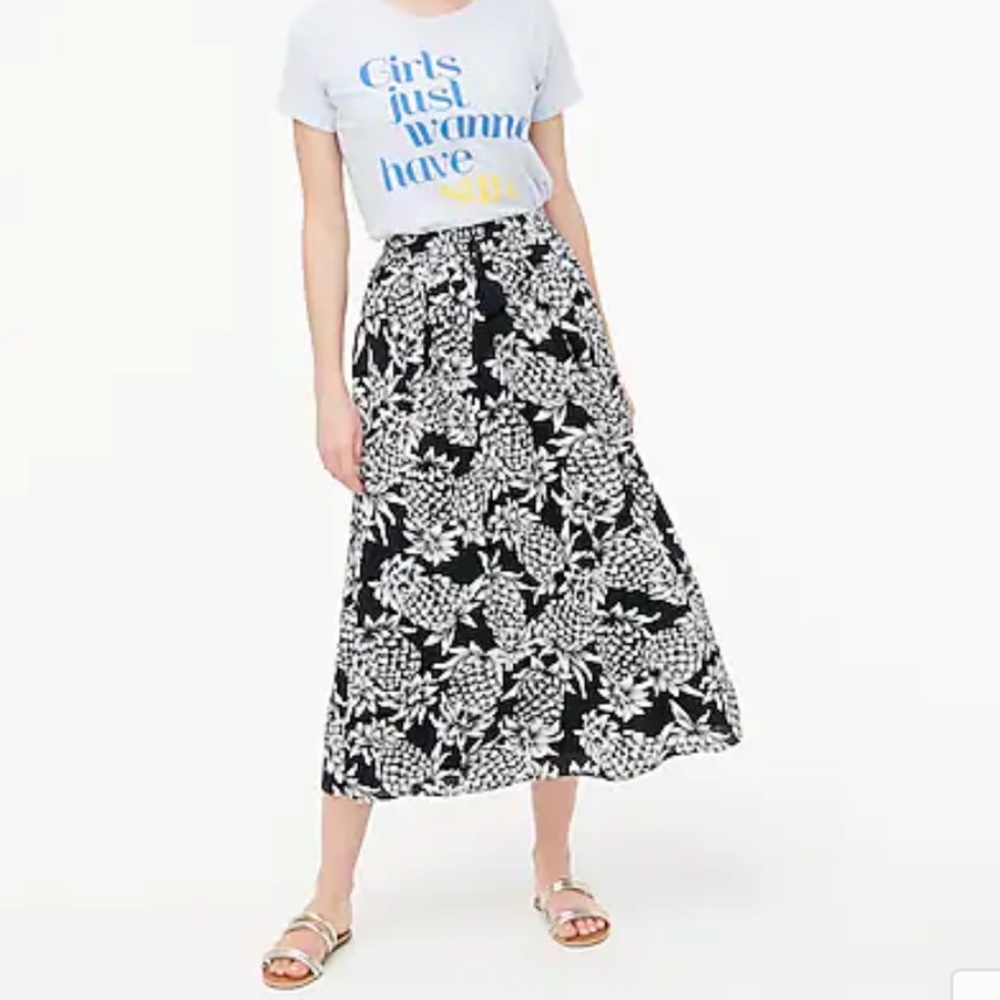 J. Crew Factory Smocked Trim Maxi Skirt